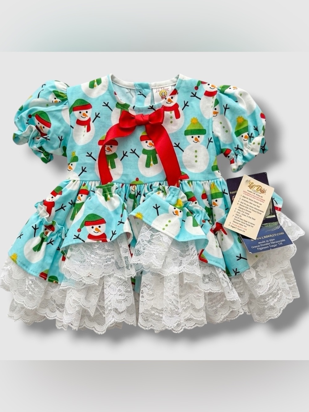 Lid'l Dolly's Pageant Lace Trim Dress NWT Xmas dress
Size 1. (20-24lbs)